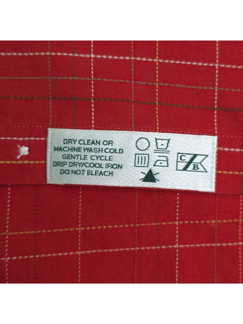 Cutter & Buck Mens Red Plaid Long Sleeve Button-Down Shirt Size Large 100% Cotto - Picture 7 of 8